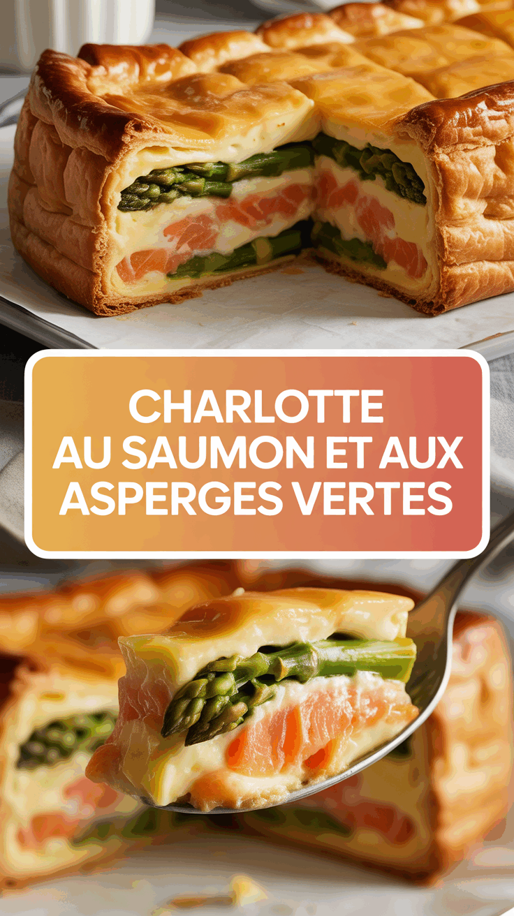 Charlotte au saumon et aux asperges vertes