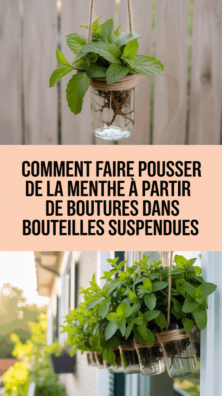 Comment faire pousser de la menthe à partir de boutures dans des bouteilles suspendues