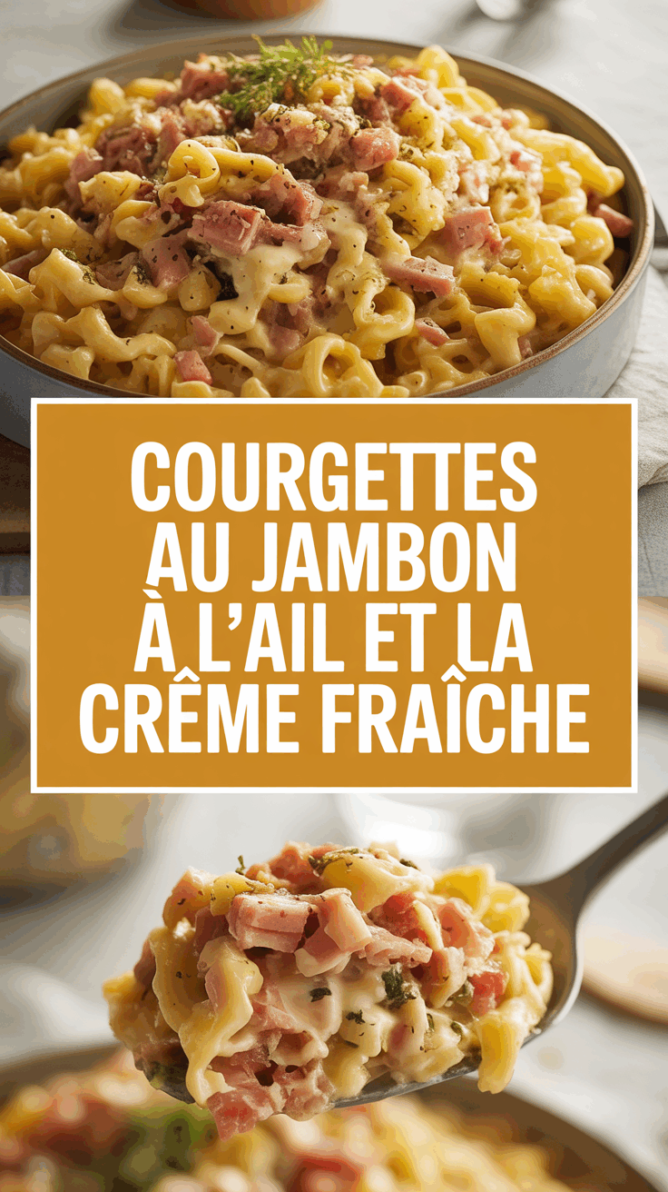 Courgettes au jambon à l&rsquo;ail et la crème fraîche