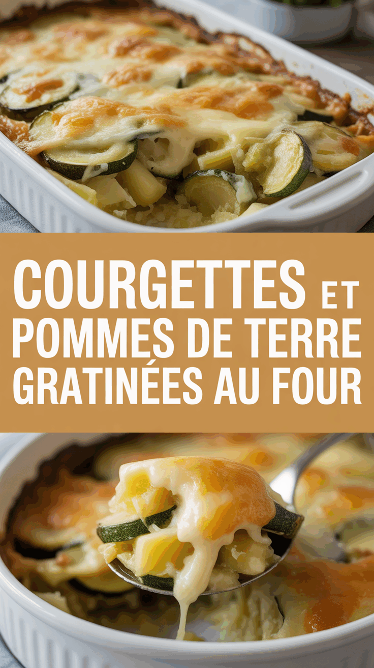 Courgettes et pommes de terre gratinées au four