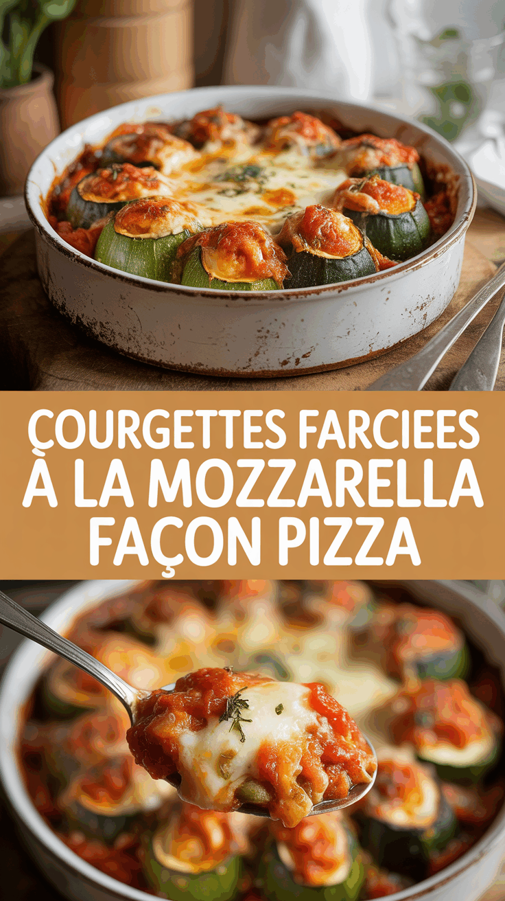 Courgettes farcies à la mozzarella façon pizza