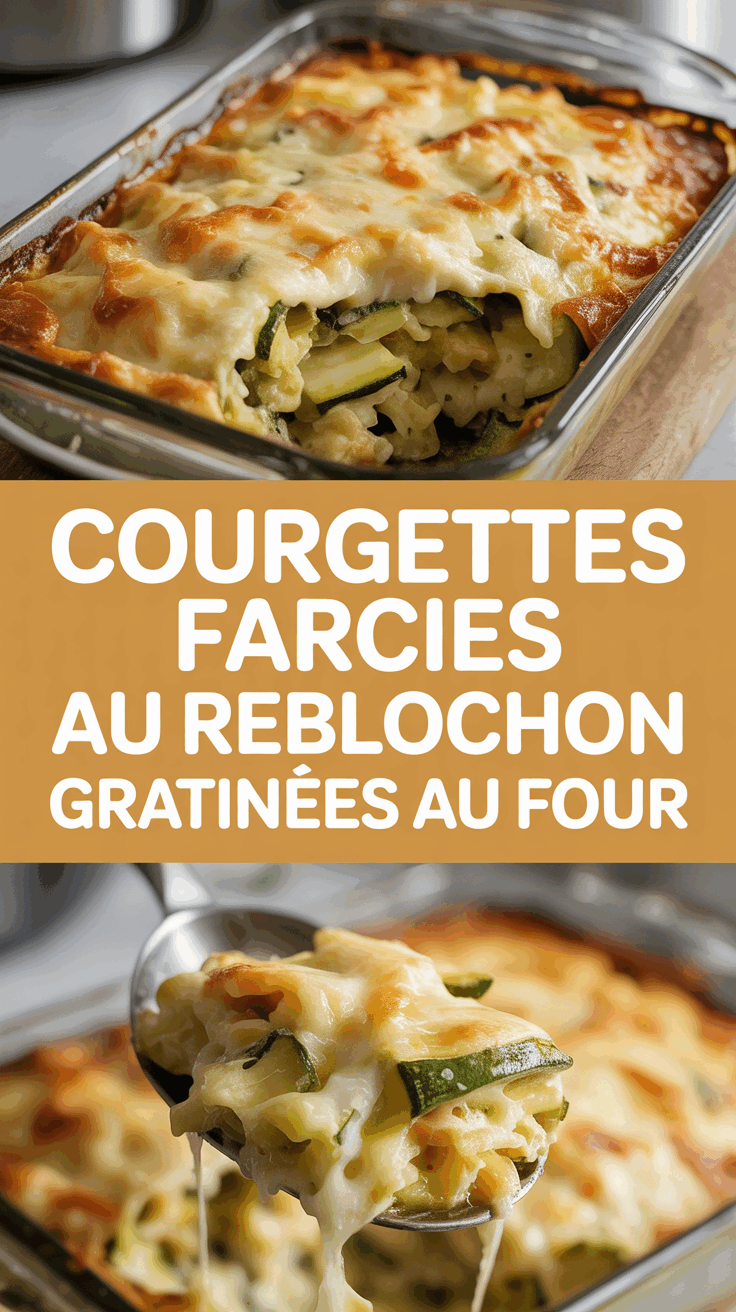 Courgettes farcies au reblochon gratinées au four
