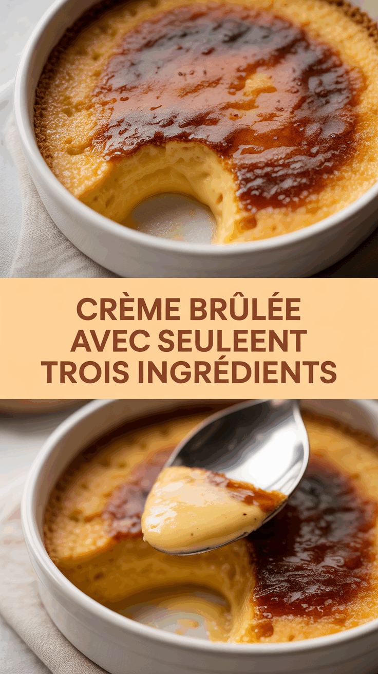 Crème brûlée avec seulement trois ingrédients