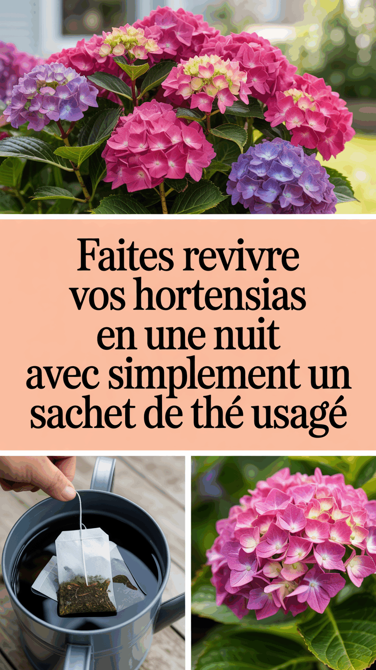 Faites Revivre Vos Hortensias en Une Nuit avec Simplement un Sachet de Thé Usagé