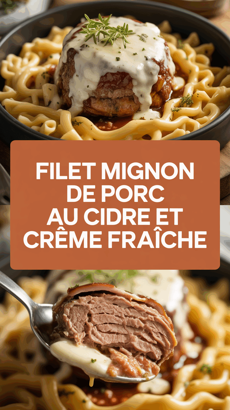 Filet mignon de porc au cidre et crème fraîche