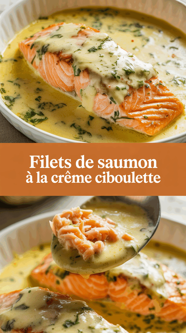 Filets de saumon à la crème ciboulette