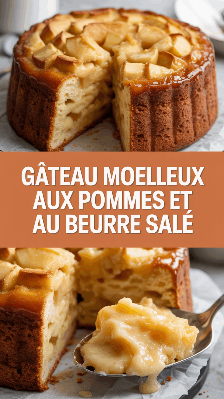Gâteau Moelleux aux Pommes et au Beurre Salé