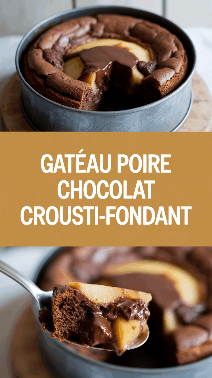 Gateau poire chocolat crousti-fondant