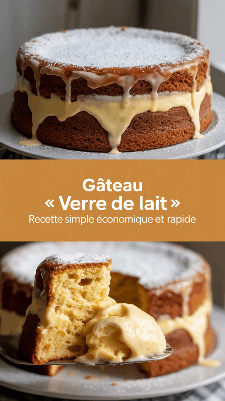 Gâteau « verre de lait » recette simple économique et rapide