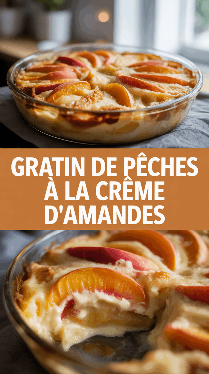 Gratin de pêches à la crème d’amandes