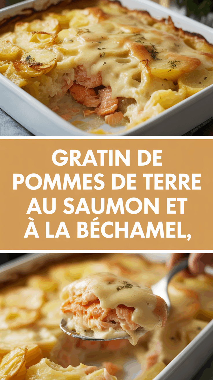 Gratin de pommes de terre au saumon et à la béchamel