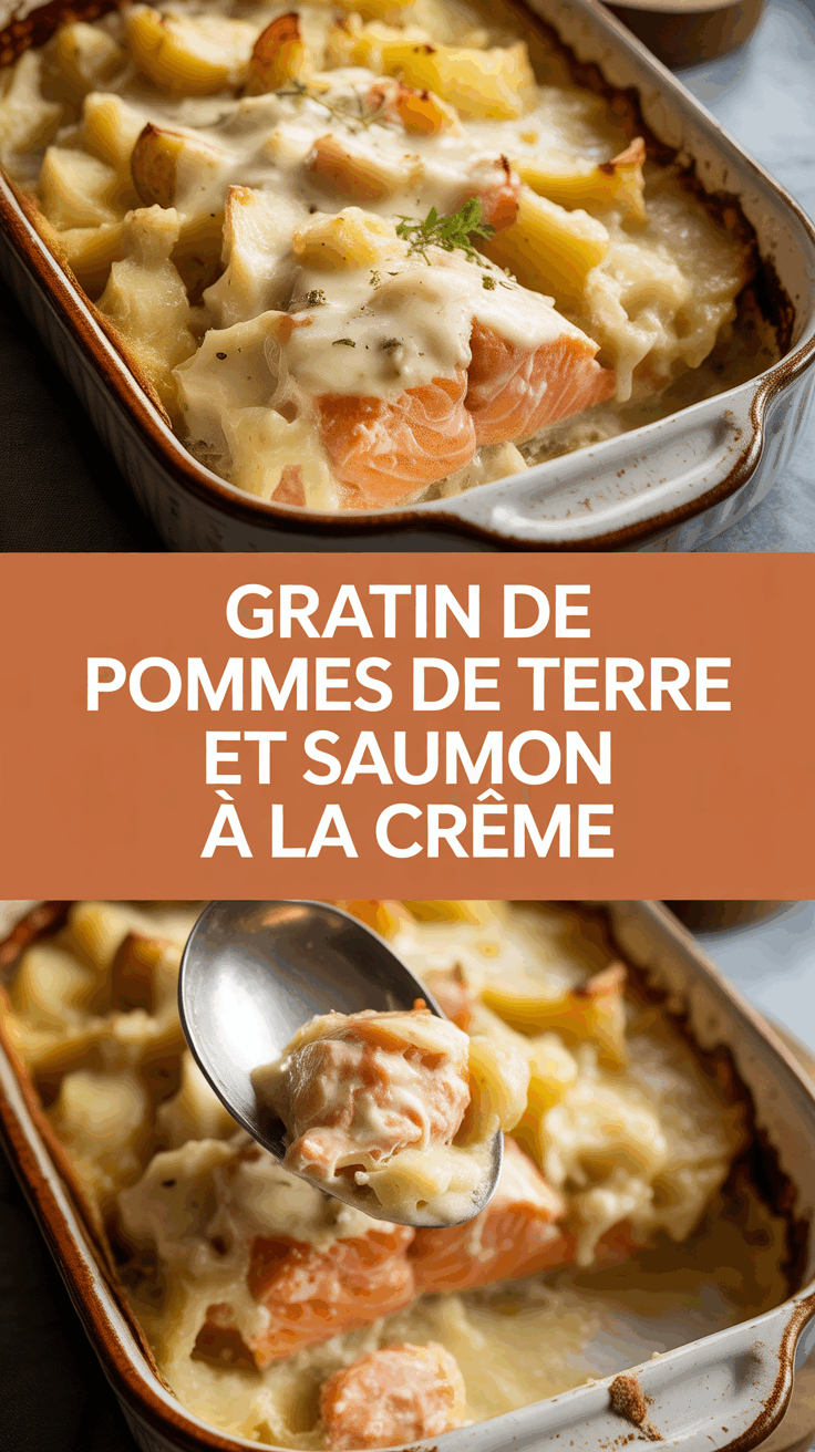 Gratin de pommes de terre et saumon à la crème