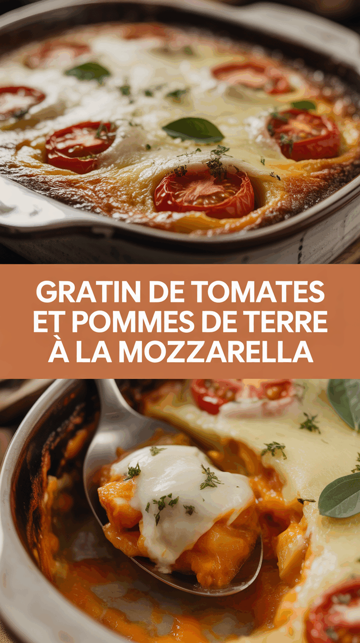 Gratin de tomates et pommes de terre à la mozzarella