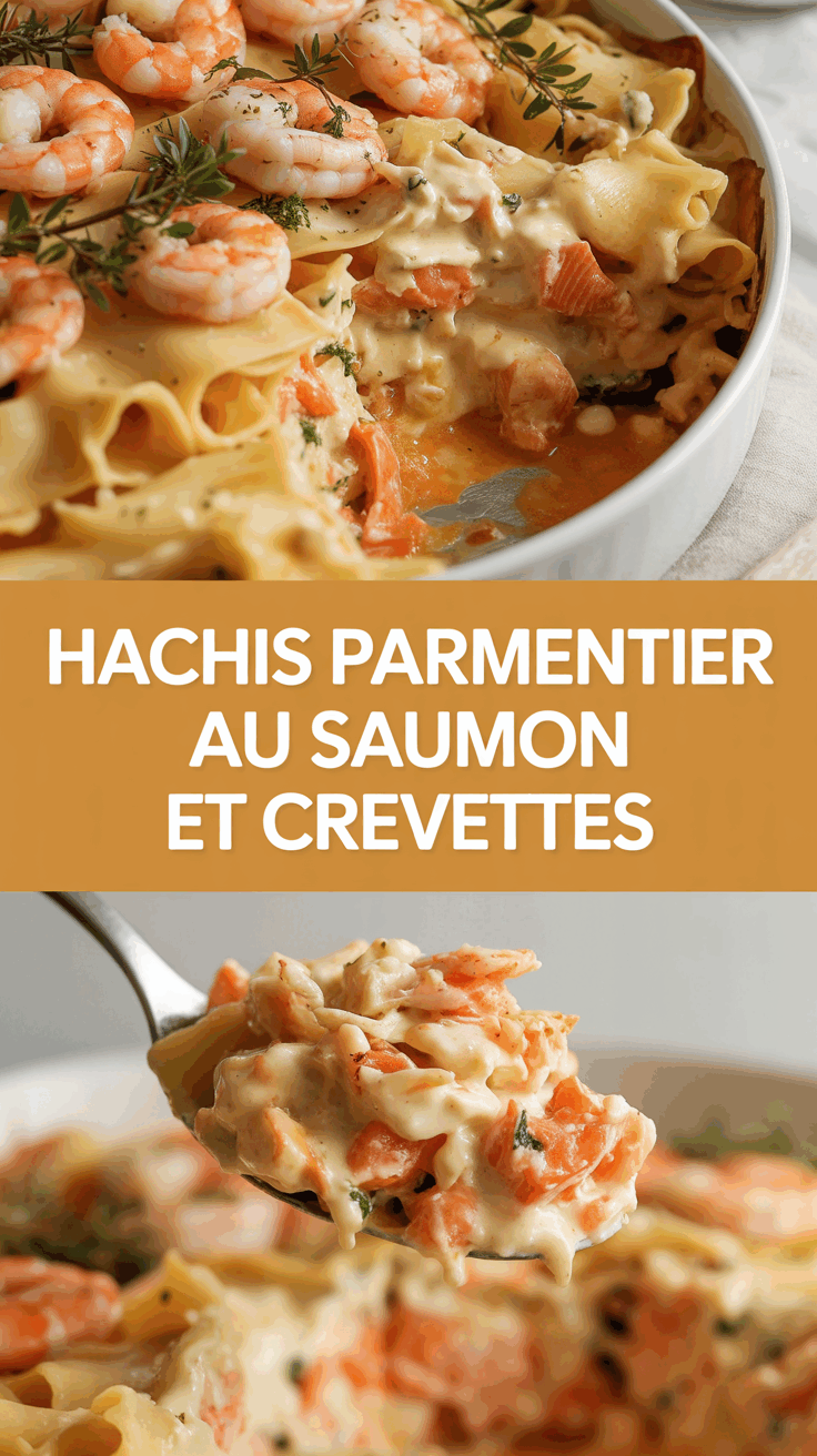 Hachis Parmentier au Saumon et Crevettes