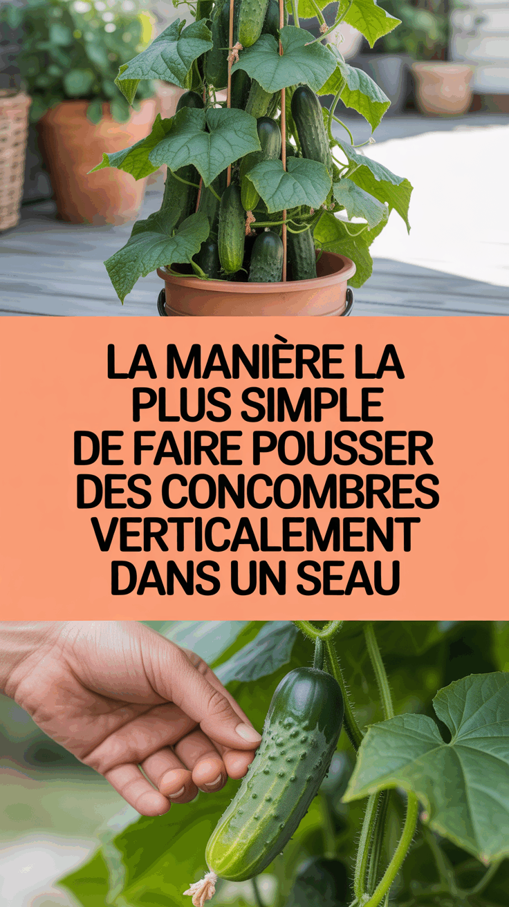 La manière la plus simple de faire pousser des concombres verticalement dans un seau