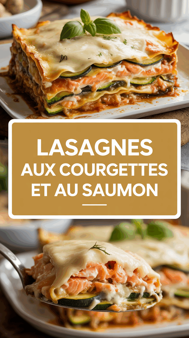 Lasagnes aux courgettes et au saumon