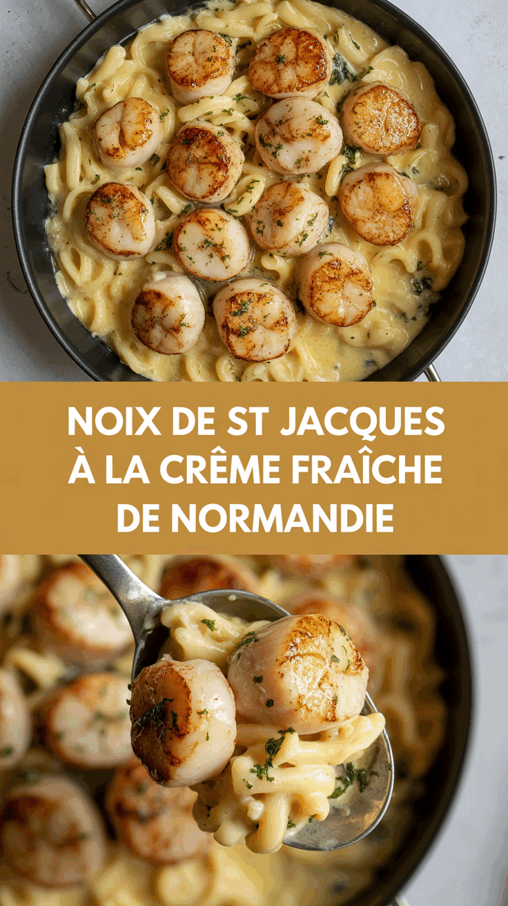 Noix de St Jacques à la crème fraîche de Normandie