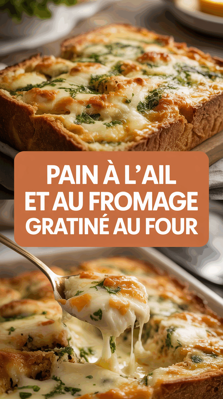 Pain à l’ail et au fromage gratiné au four