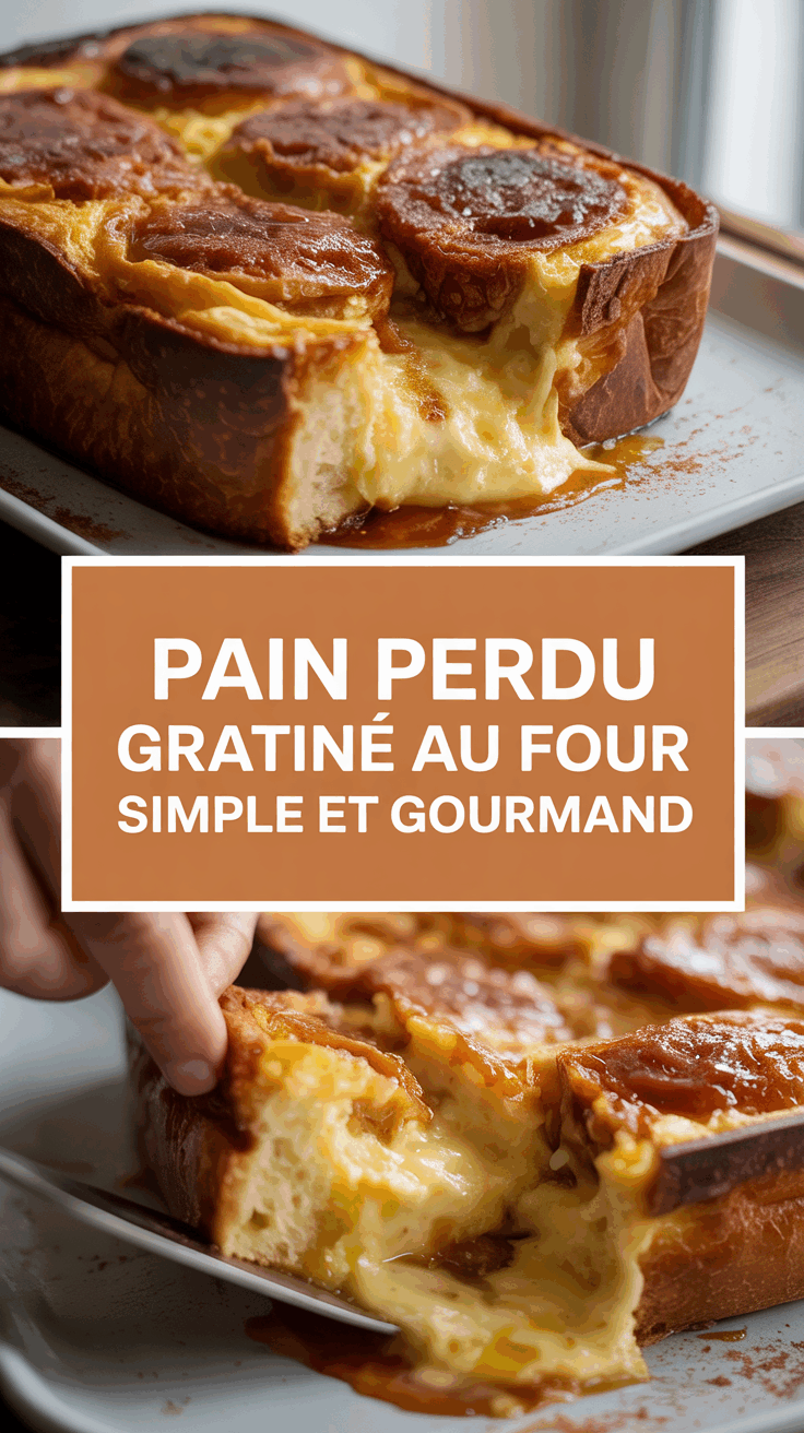 Pain perdu gratiné au four simple et gourmand