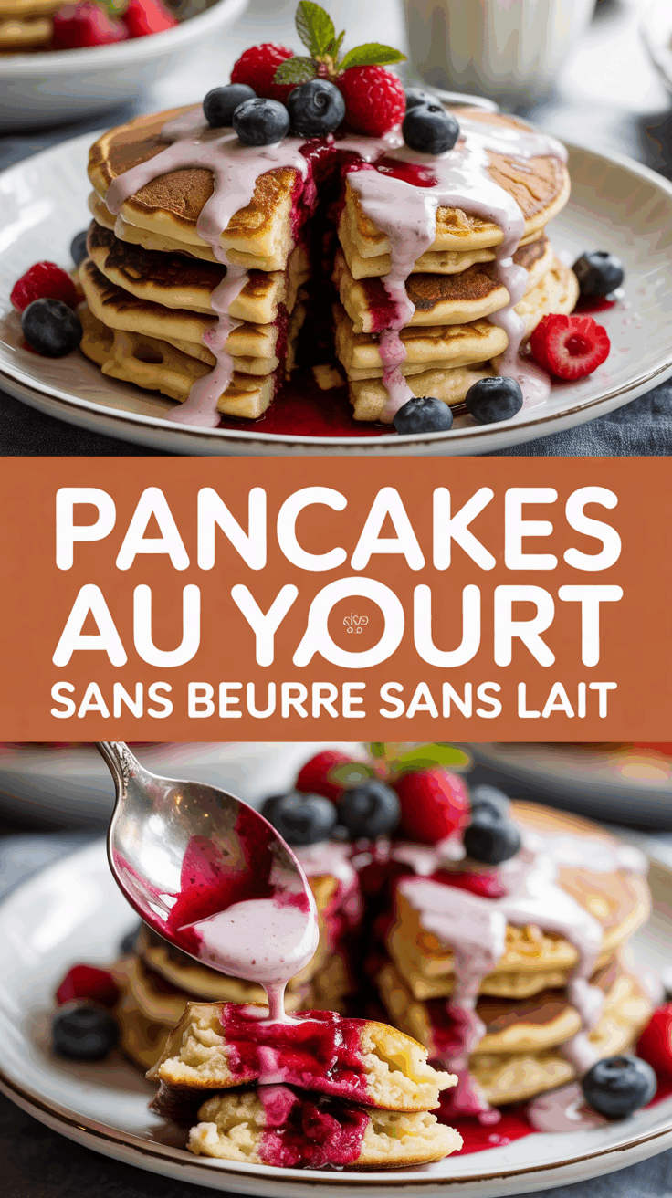 Pancakes au Yaourt sans beurre sans lait