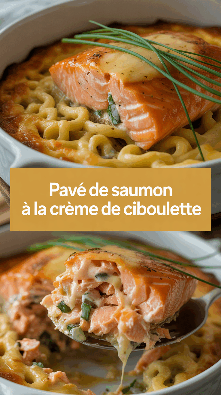 Pavé de Saumon à la crème de ciboulette