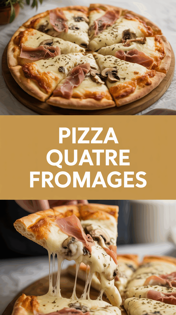 Pizza quatre fromages traditionnelle italienne