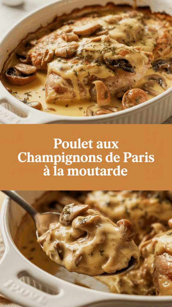 Poulet aux champignons de Paris à la moutarde - Top Recettes