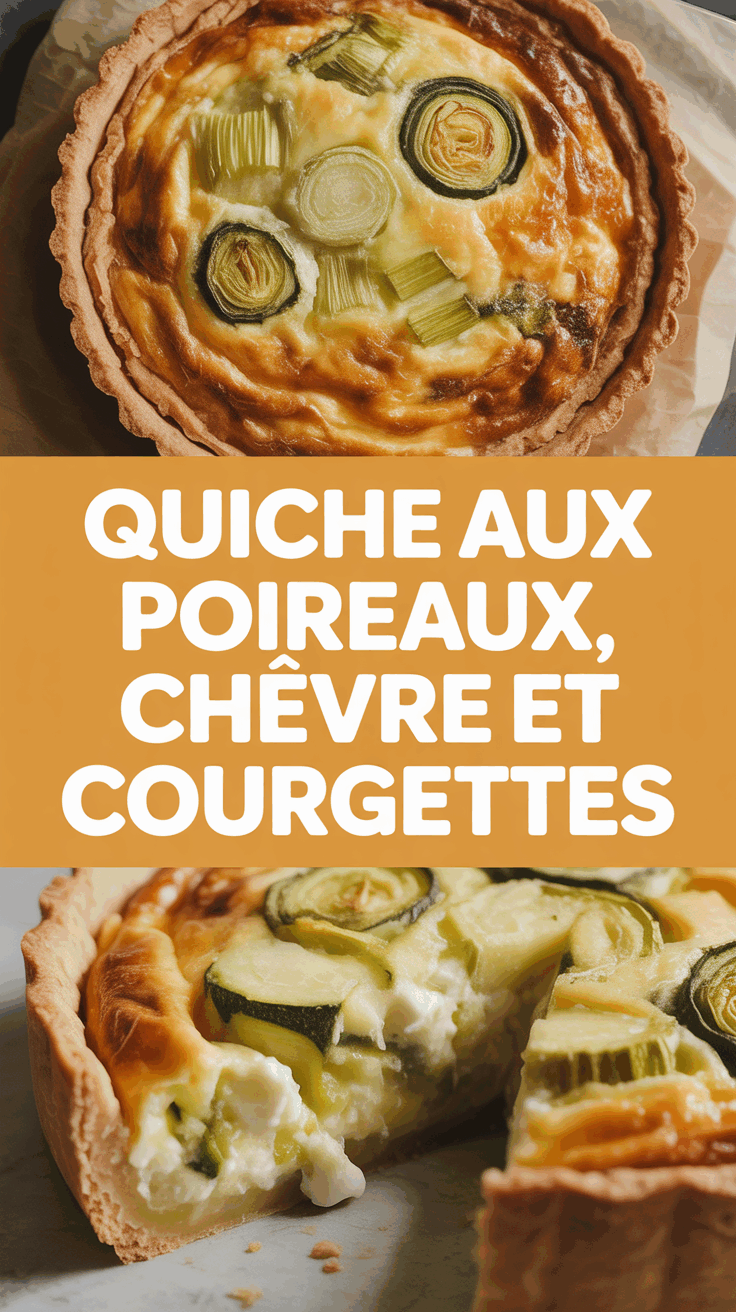 Quiche aux poireaux, chèvre et courgettes