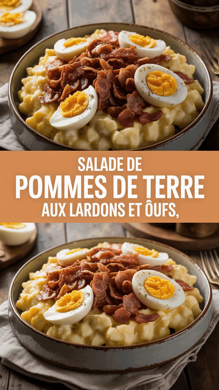 Salade de pommes de terre aux lardons et œufs