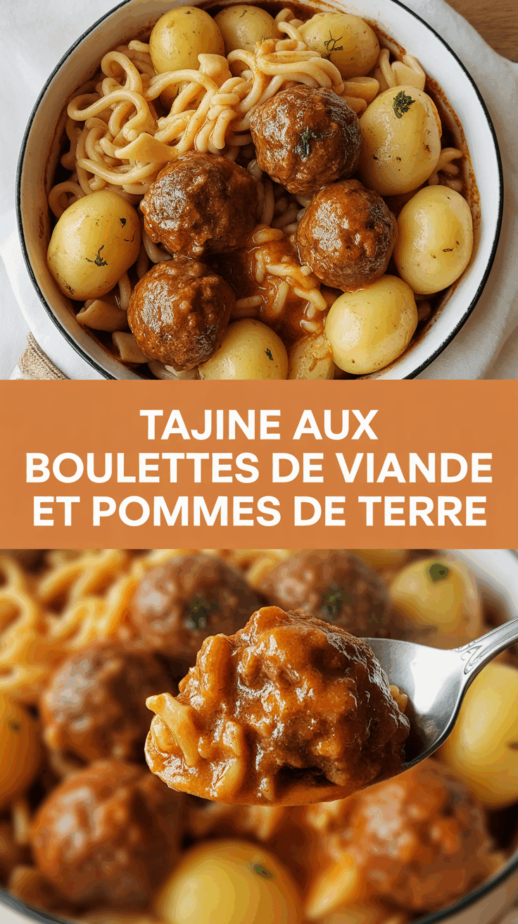 Tajine aux boulettes de viande et pommes de terre