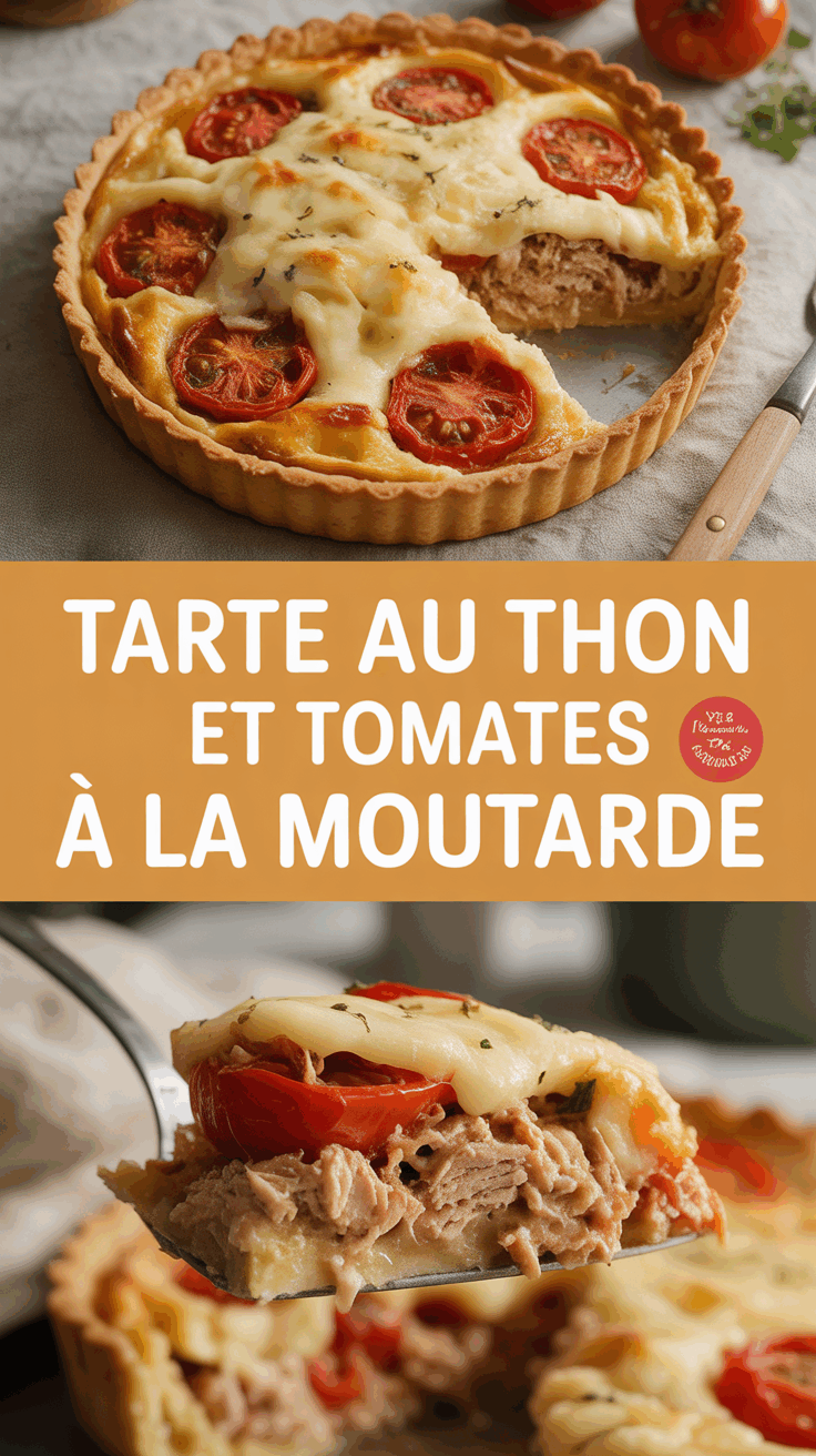 Tarte au thon et tomates à la moutarde