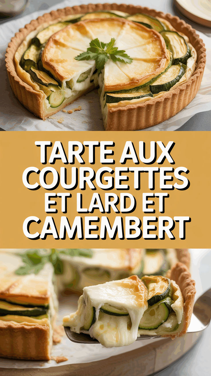 Tarte aux courgettes et lard et camembert
