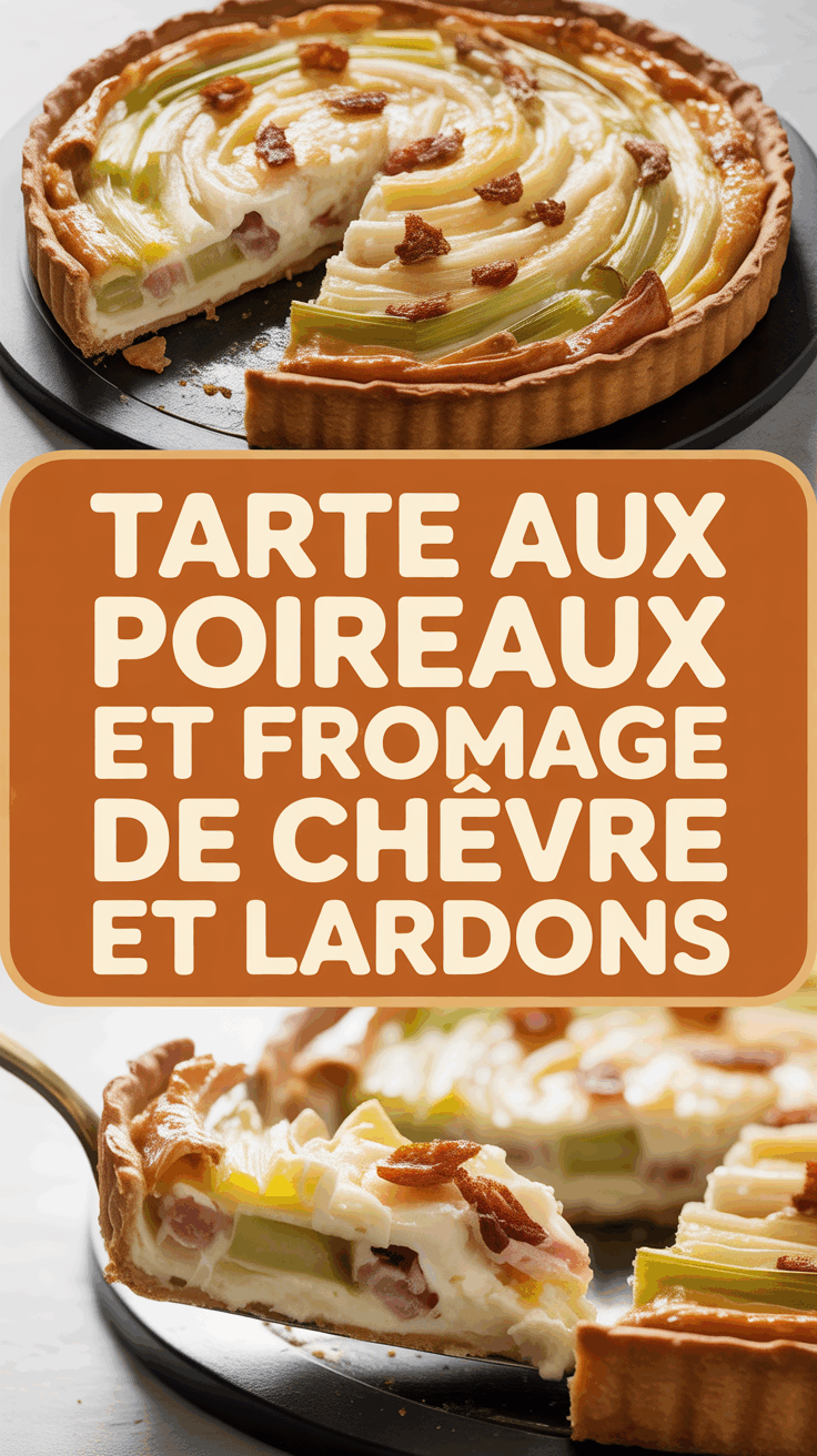 Tarte aux poireaux et fromage de chèvre et lardons