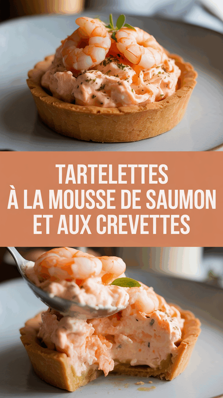 Tartelettes à la mousse de saumon et aux crevettes