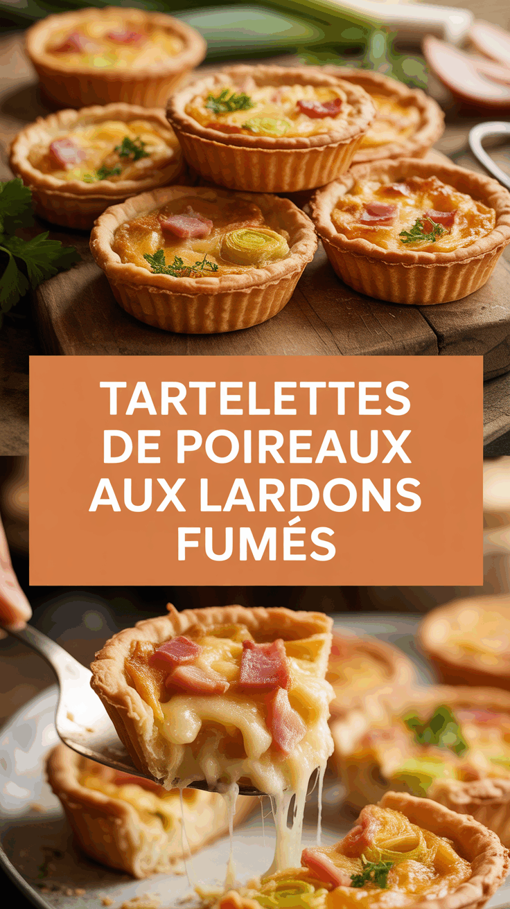 Tartelettes de poireaux aux lardons fumés
