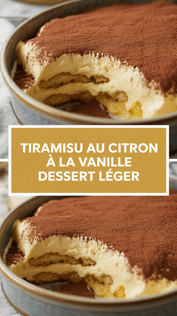 Tiramisu au citron à la vanille dessert léger