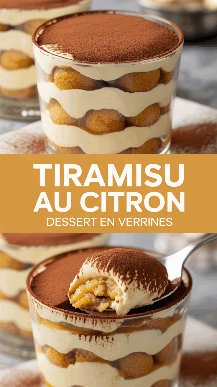 Tiramisu au citron dessert léger en verrines