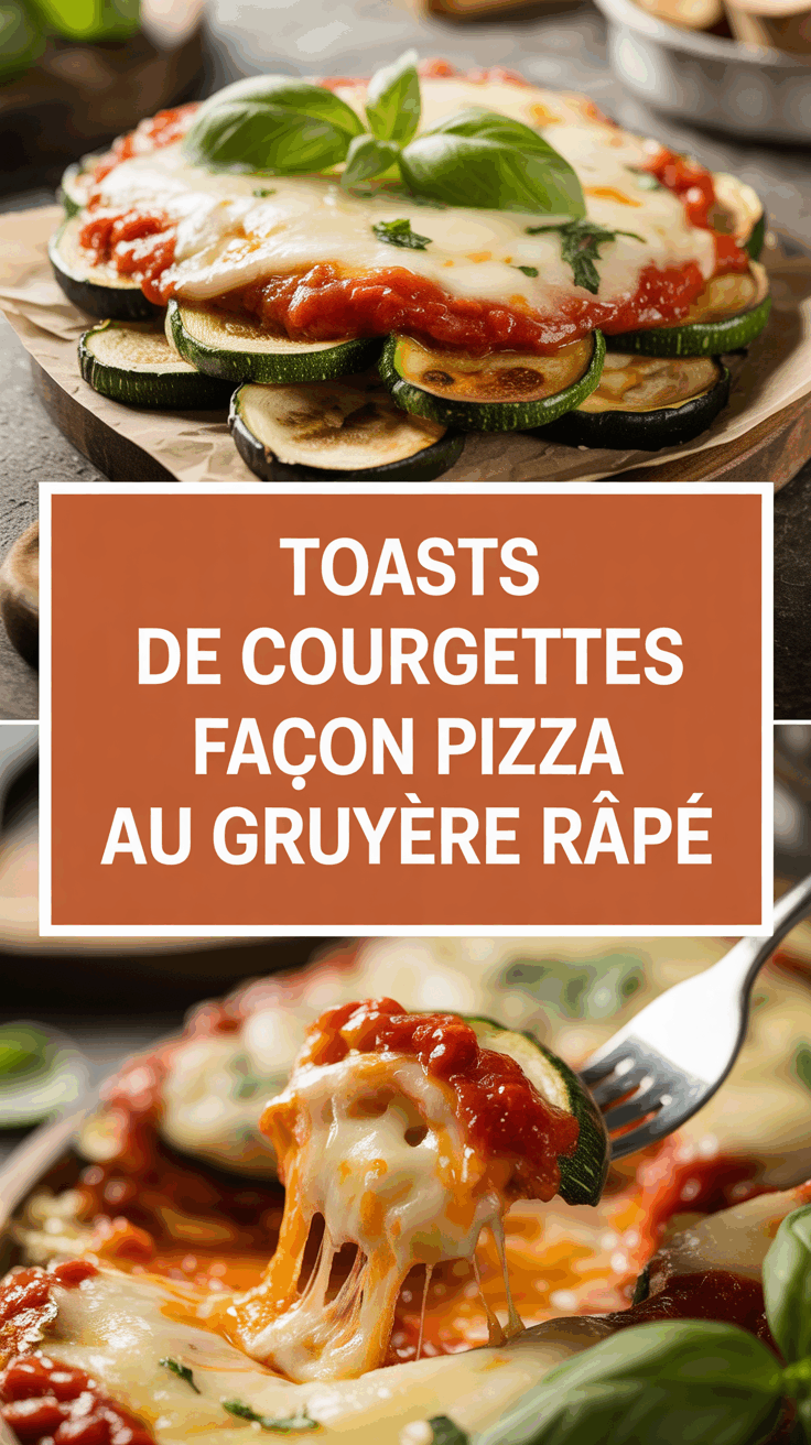 Toasts de courgettes façon pizza au gruyère râpé