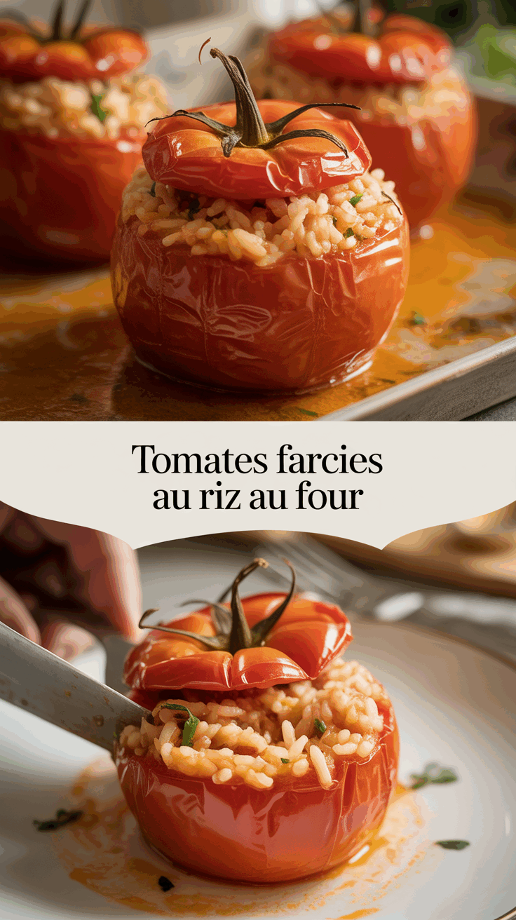 Tomates farcies au riz au four