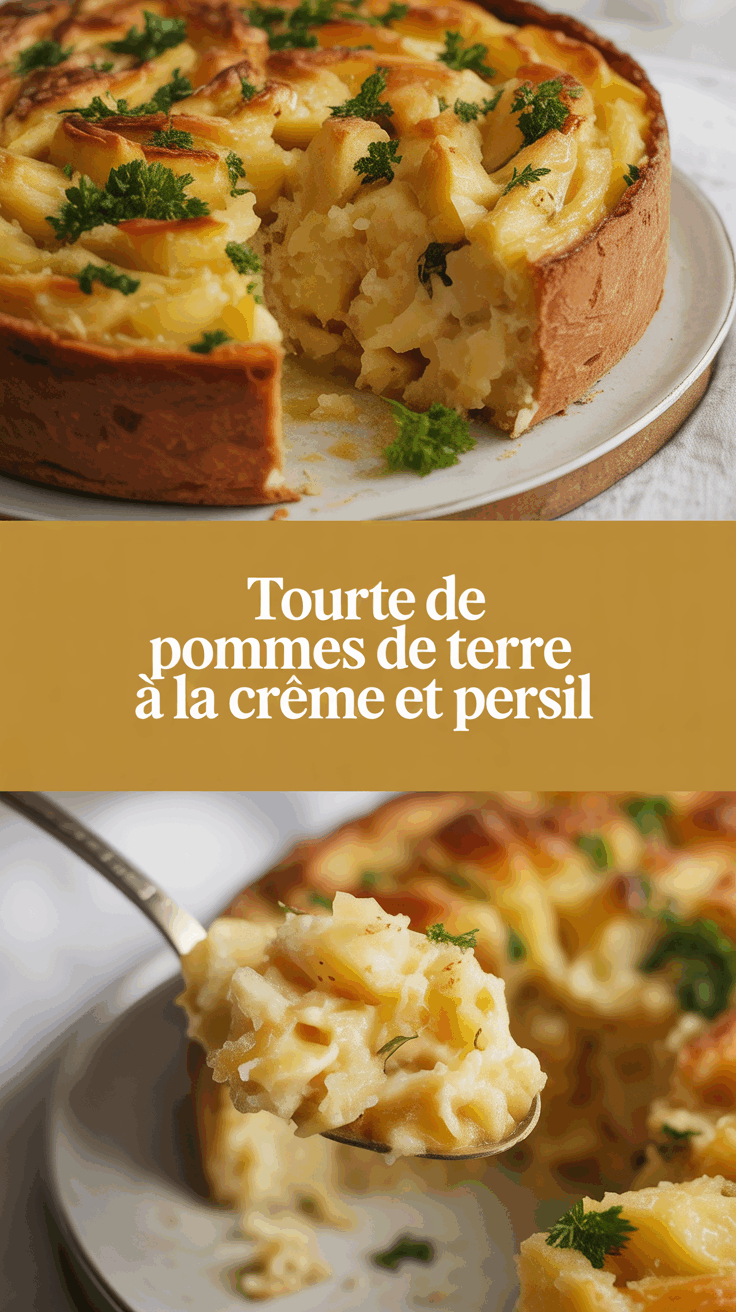 Tourte de pommes de terre à la crème et persil