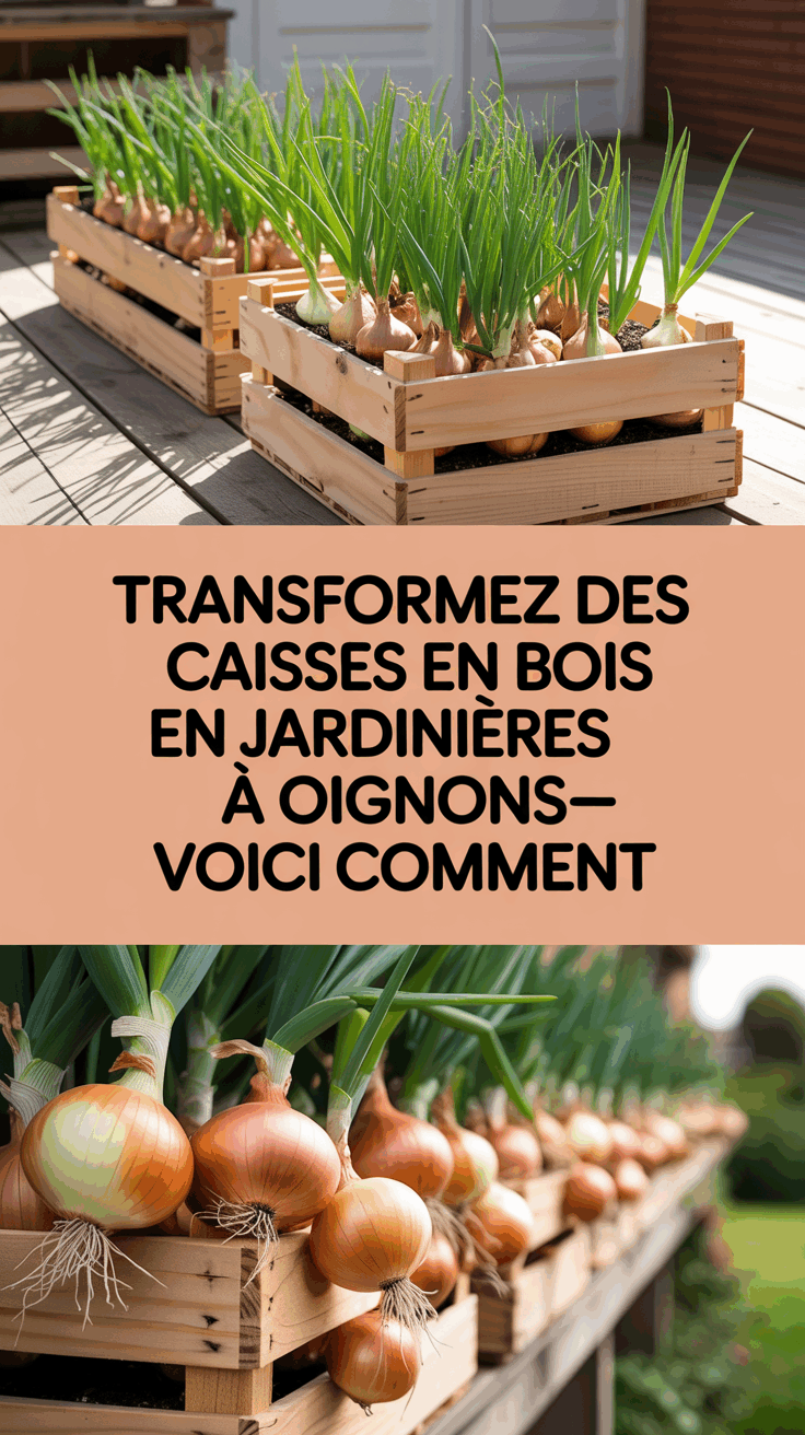Transformez des caisses en bois en jardinières à oignons—Voici comment