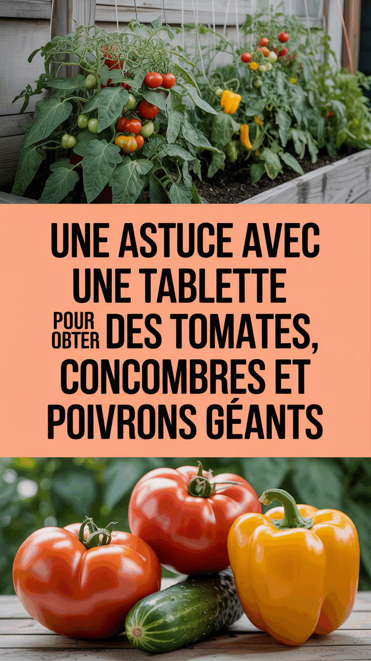 Une astuce avec une tablette pour obtenir des tomates, concombres et poivrons géants