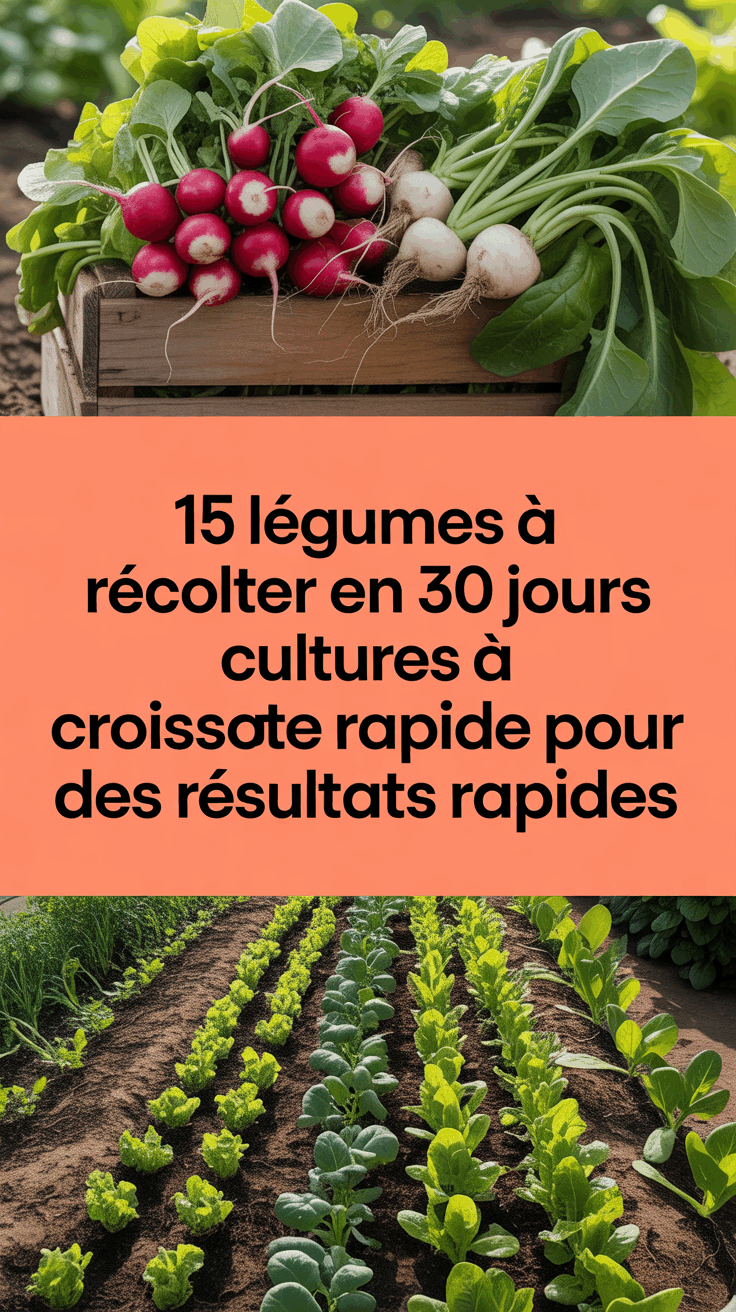 15 légumes à récolter en 30 jours : cultures à croissance rapide pour des résultats rapides