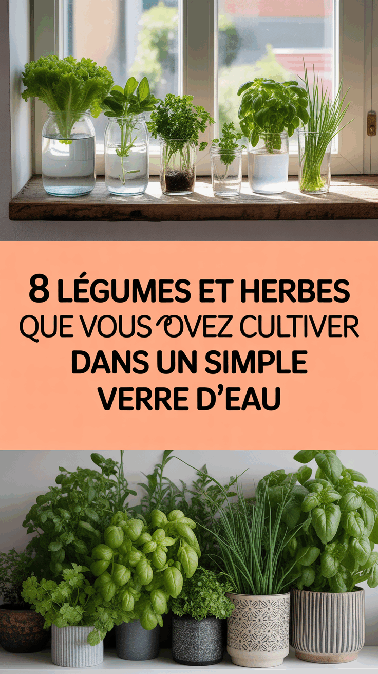 8 légumes et herbes que vous pouvez cultiver dans un simple verre d&rsquo;eau