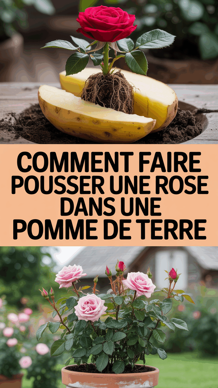Comment faire pousser une rose dans une pomme de terre