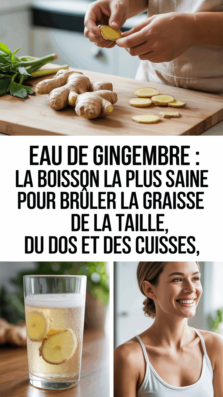 Eau de gingembre : la boisson la plus saine pour brûler toute la graisse de la taille, du dos et des cuisses