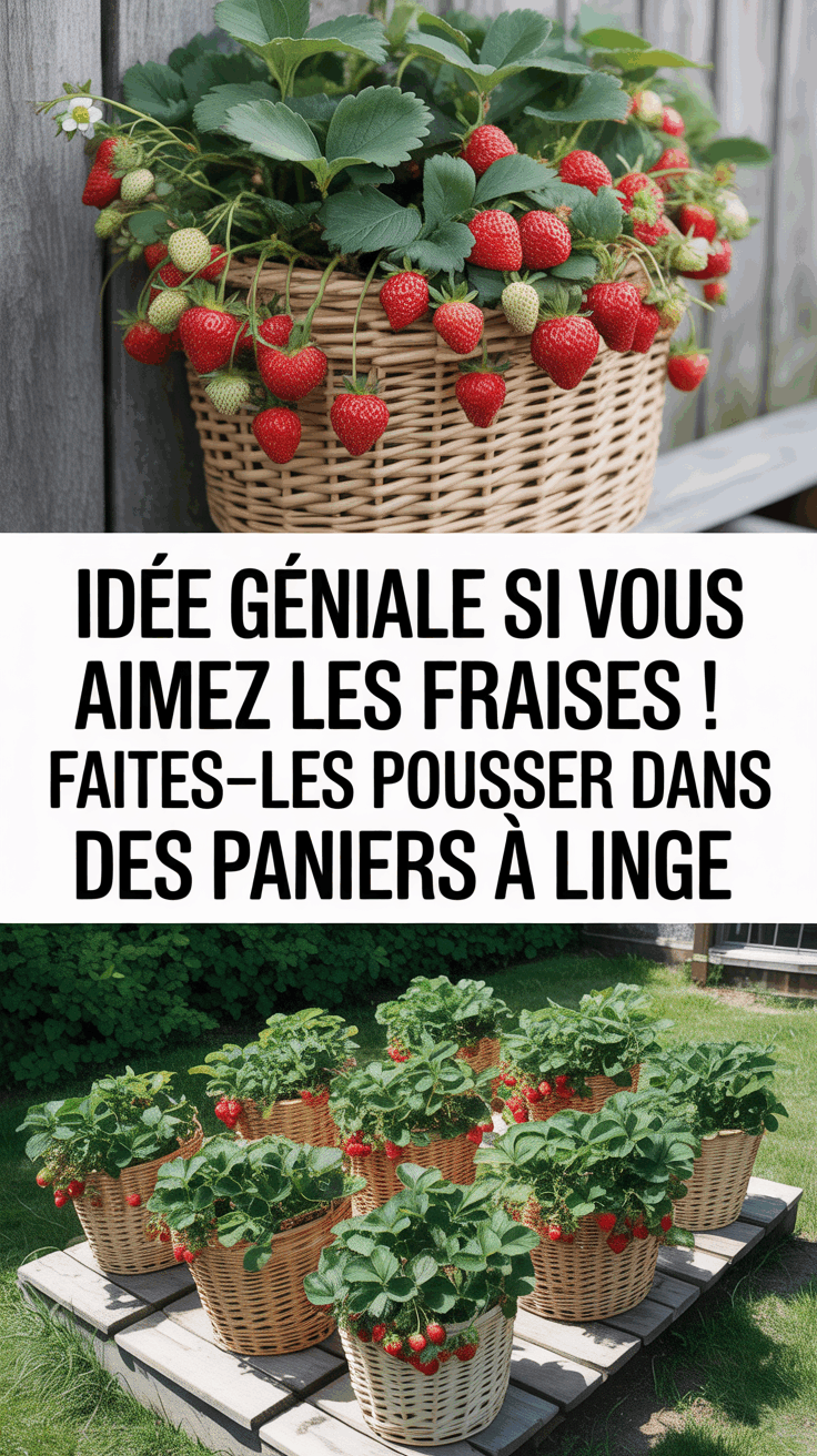 Idée Géniale Si Vous Aimez Les Fraises ! Faites-les Pousser Dans Des Paniers à Linge