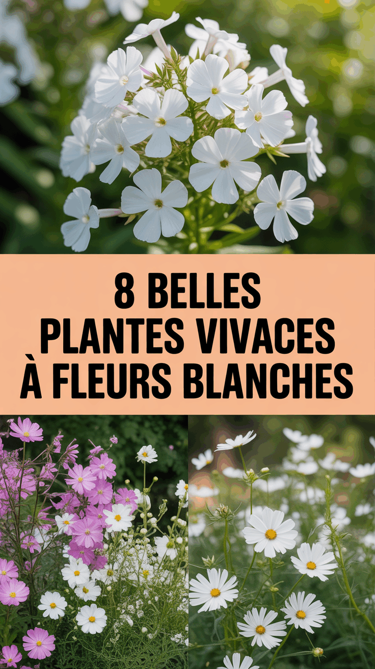 8 Belles Plantes Vivaces à Fleurs Blanches