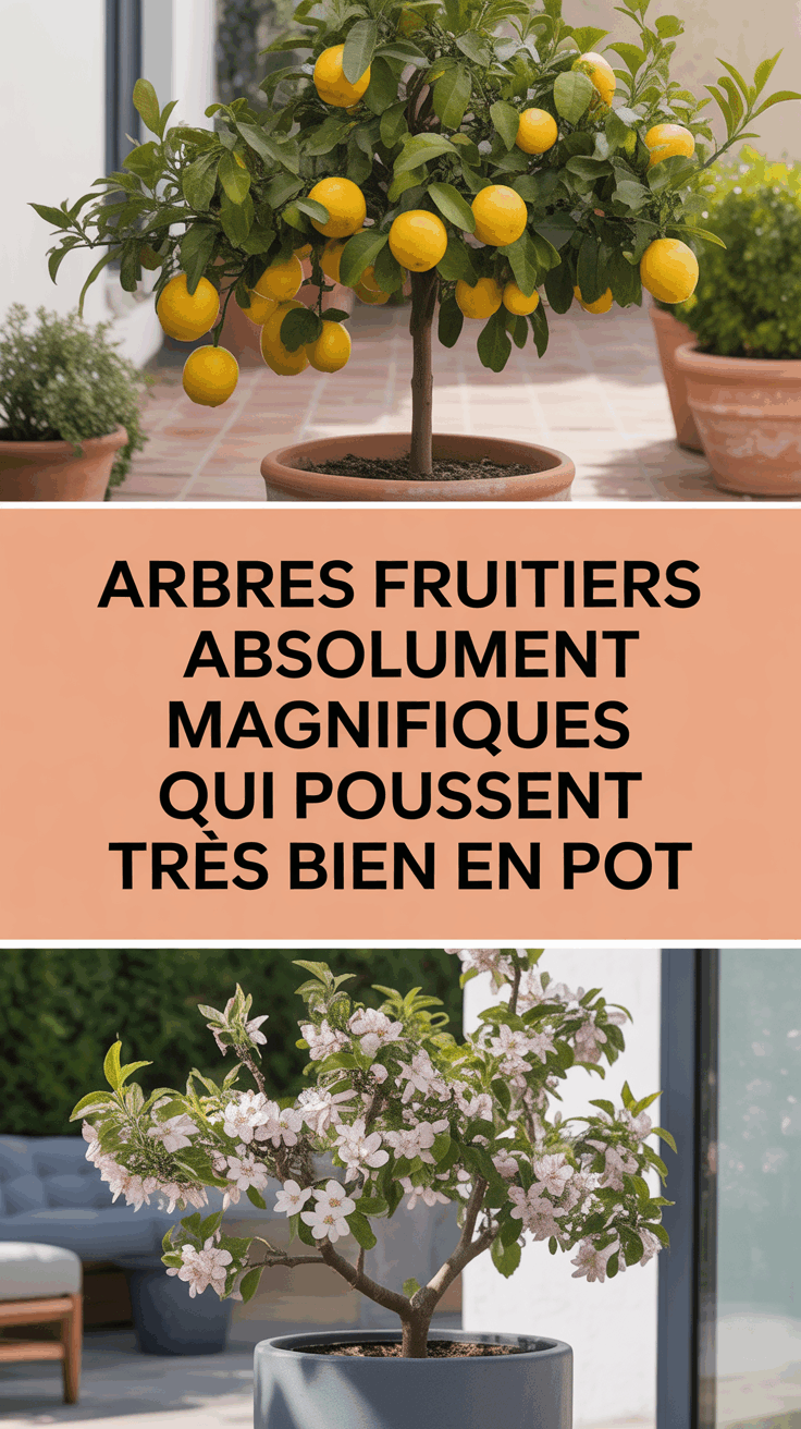 Arbres fruitiers absolument magnifiques qui poussent très bien en pot