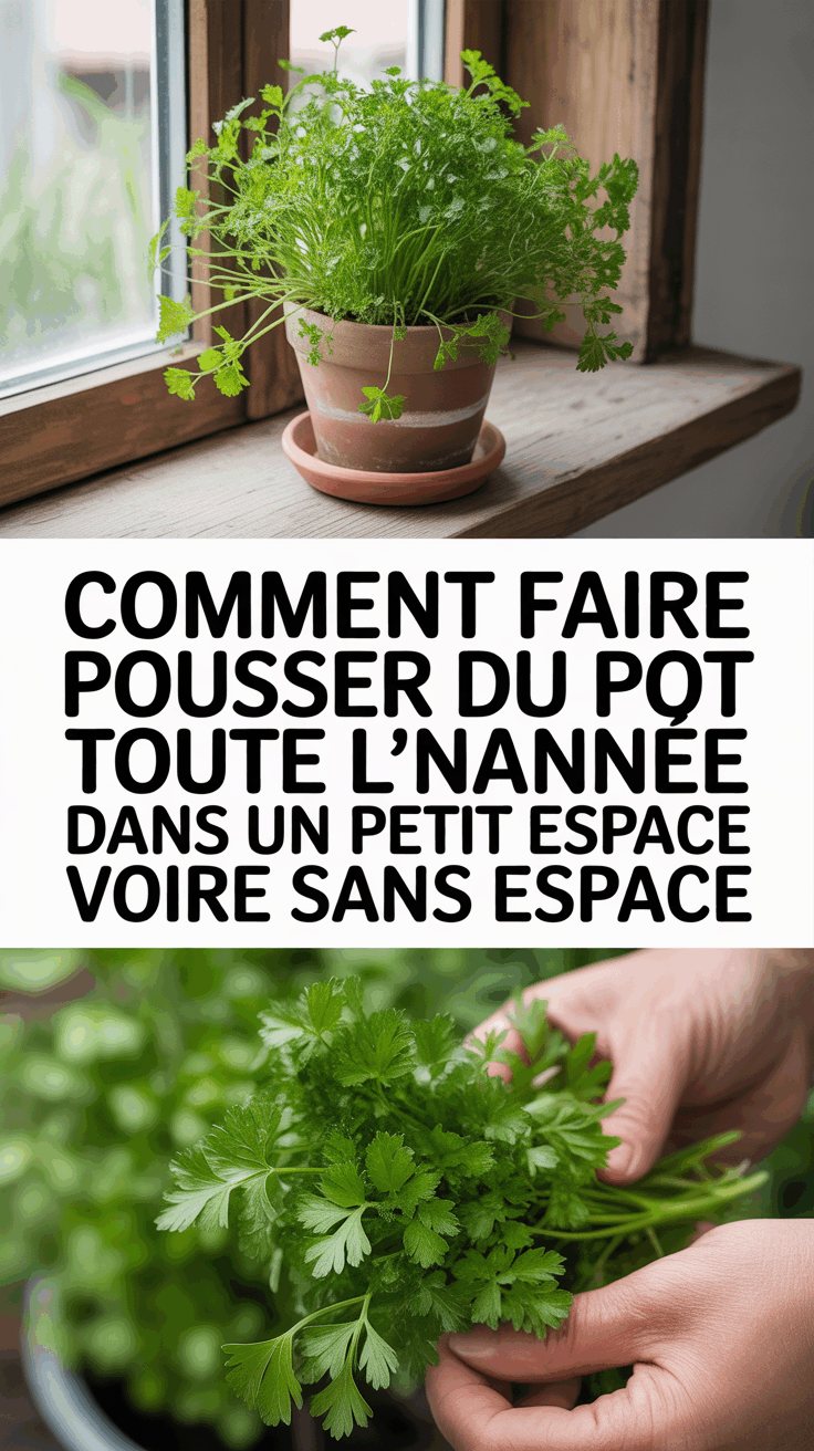 Comment faire pousser du persil en pot toute l&rsquo;année dans un petit espace voire sans espace